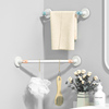 铝合金毛巾架免打孔卫生间吸盘，壁挂式浴巾挂架厕所，创意单杆置物杆