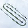 天然橄榄石手链原创设计方形镶嵌绿色水晶手串爆闪生日礼物