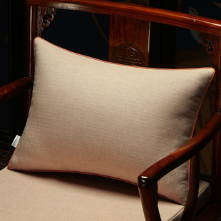 新中式抱枕棉麻布艺靠枕沙发，客厅靠背垫床头靠垫，大号腰靠含芯定制