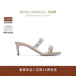 RENE CAOVILLA BESSIE系列水钻蝴蝶花卉女士高跟凉鞋