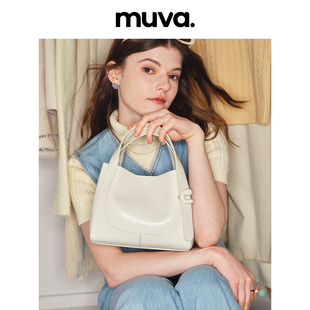 muva欧美时尚菜篮子手提包，女高级感小水桶，包小众(包小众)斜挎单肩包mu356