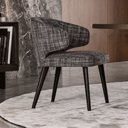 简约现代实木布艺餐椅法式扶手椅北欧风格洽谈椅办公椅美式咖啡椅