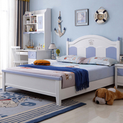 全实木儿童床男孩单人床美式白色小孩床1.2米1.5米简约小户型家具