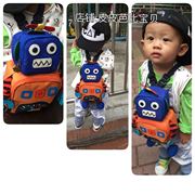 韩版1-2岁宝宝防走失可爱立体双肩背包玩具机器人休闲书包升级版