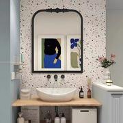 法式壁挂卫生间镜子复古智能，浴室镜主卧梳妆带灯化妆镜，壁炉装饰镜