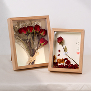 干花相框diy高级感中空保存花束，放鲜花的干玫瑰花框永生花摆件