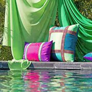床头靠垫抱枕套绿色紫色几何拼接东南亚风情样板房靠枕沙发靠垫