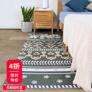 可水洗床边地毯卧室小客厅，长方形地垫榻榻米脚垫，文艺术(文艺术)床前垫子