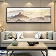 手绘新中式客厅装饰画壁画沙发背景墙挂画办公室抽象风景油画