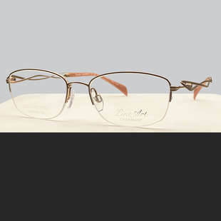 CHARMANT夏蒙镜架XL2925女款半框超轻纯钛舒适近视眼镜框可配镜片