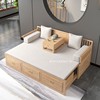 实木推拉罗汉床禅意仿古新中式白蜡木伸缩沙发床小户型多功能储物