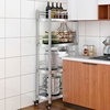 圣柜304食品级厨房置物架四面带护栏可移动多层冰箱侧边夹缝架