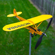 飞机模型螺旋桨旋转金属风车户外花园草坪风向标庭院装饰品摆件大