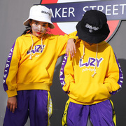hiphop街舞团队舞蹈六一表演潮，套装动作舞蹈，宽松儿童哈伦裤演出服