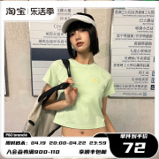 psobrand32支230克双纱面料可爱小狗，女款短款短袖辣妹装t恤夏季