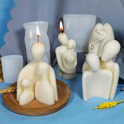 三信人像香薰蜡烛硅胶模具DIY手工皂扩香石人体石膏烛台磨具