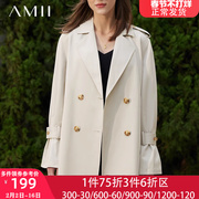 amii小个子风衣女款2024春季小香风，外套女夹克高级感上衣大衣