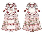 （春日花语）山茶莓果手帕连衣裙法式CLA优雅洛丽塔Lolita意向金