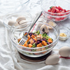 乐美雅透明碗钢化玻璃家用餐具套装水果沙拉碗耐高温微波炉专用碗