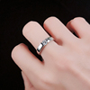 韩版男士潮流个性简约食指莫桑石结婚(石结婚)仿真钻石戒欧美单身情侣戒指