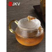 玻璃茶壶耐高温锤纹泡茶壶加厚茶道，过滤花茶壶，家用蒸茶壶茶具套装