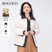 洛可可rococo秋冬季设计感羊毛短外套休闲仿皮草宽松毛