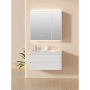 不锈钢浴室柜智能镜组合奶油，风卫浴柜洗漱台洗手台，套装定制