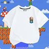 超级玛丽马里奥蘑菇探头创意口袋t恤衫短袖男女儿童装学生款半袖