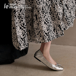 le'murmure原创设计师羊皮，浅口芭蕾舞鞋平底鞋女春夏单鞋