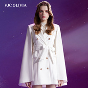 vjcolivia2024春夏法式垫肩，西装连衣裙商务风，衣式斗篷收腰女装新