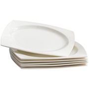 纯白创意盘子陶瓷菜盘家用牛排盘子西餐盘子骨瓷，碟子方形餐具套装