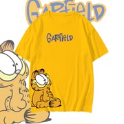 加菲猫短袖t恤夏季欧美潮，ins情侣装宽松小众设计感学生半袖t恤衫