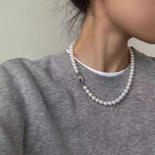 Ceelysees维纳斯·施家珍珠S925银蓝宝石澳白珍珠项链女轻奢小众