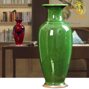 陶瓷花瓶摆件中式仿古官窑裂纹，钧瓷大瓶子装饰品客厅插花器