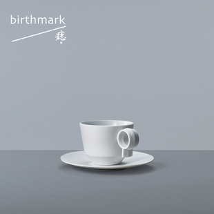 耳垂杯碟 200ml 咖啡杯极简白色下午茶景德镇陶瓷杯痣birthmark