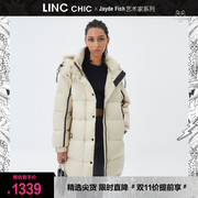 linc金羽杰羽绒服，女2023年冬季反季断码中长款加厚面包服