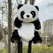 超萌熊猫公仔背包儿童双肩包毛绒(包毛绒)书包幼儿园宝宝，零食包成都(包成都)基地