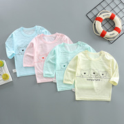 宝宝内衣薄款竹纤维单件上衣，婴儿夏季短袖，衣服儿童t恤空调衫男女