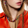 欧美夏日民族风手工串珠彩色碎石设计感项链街拍度假潮女气质颈链