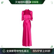 香港直邮SALONI 女士中长袖子设计缎面连衣裙