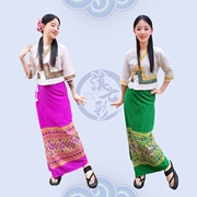 泰国女装好面料 八分袖白上衣V领女款套装百搭西双版纳傣族女