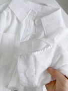 白色衬衫女设计感小众夏季法式别致上衣宽松长袖，纯棉防晒外套