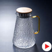 冷水壶玻璃家用大容量，锤纹壶凉水杯，耐热耐高温加厚防爆凉开水茶壶