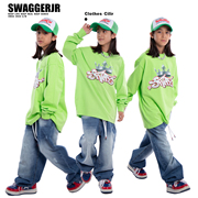 swaggerjr儿童街舞潮服hiphop套装夏季少儿炸街嘻哈，演出服装酷帅