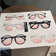 腮红素颜眼镜纯欲女款，墨镜tr配近视有度数，镜片显瘦大框装饰太阳镜
