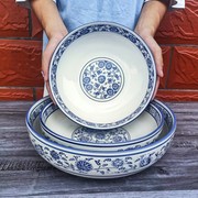 青花瓷12英寸大汤碗陶瓷大碗面，碗大号家用水煮，鱼盆酸菜鱼盆和面盆