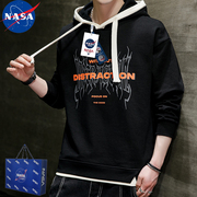 NASA联名国潮牌休闲卫衣街头美式oversize连帽卫衣男上衣外套