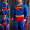 dc漫画正义联盟蓝色，肌肉超人连体紧身衣，supermancos扮演套装