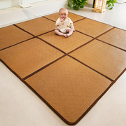 日式夏季可折叠凉席地毯客厅拼接藤编席子卧室儿童宝宝爬行玩耍垫