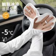 防晒薄冰丝手袖套手套，夏季开车电动车防紫外线，遮手指宽松时尚男女